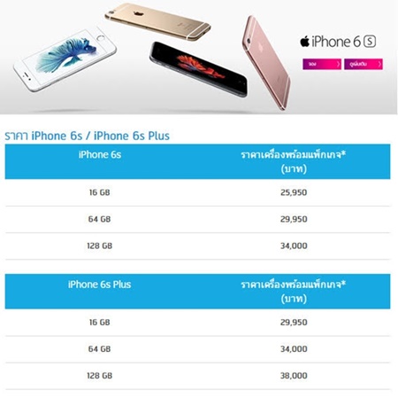 ราคา iphone 6s